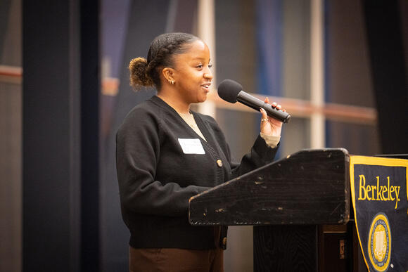 In welcoming guests to the celebration, Skyelar Montgomery '25 said, "Berkeley has become my village."