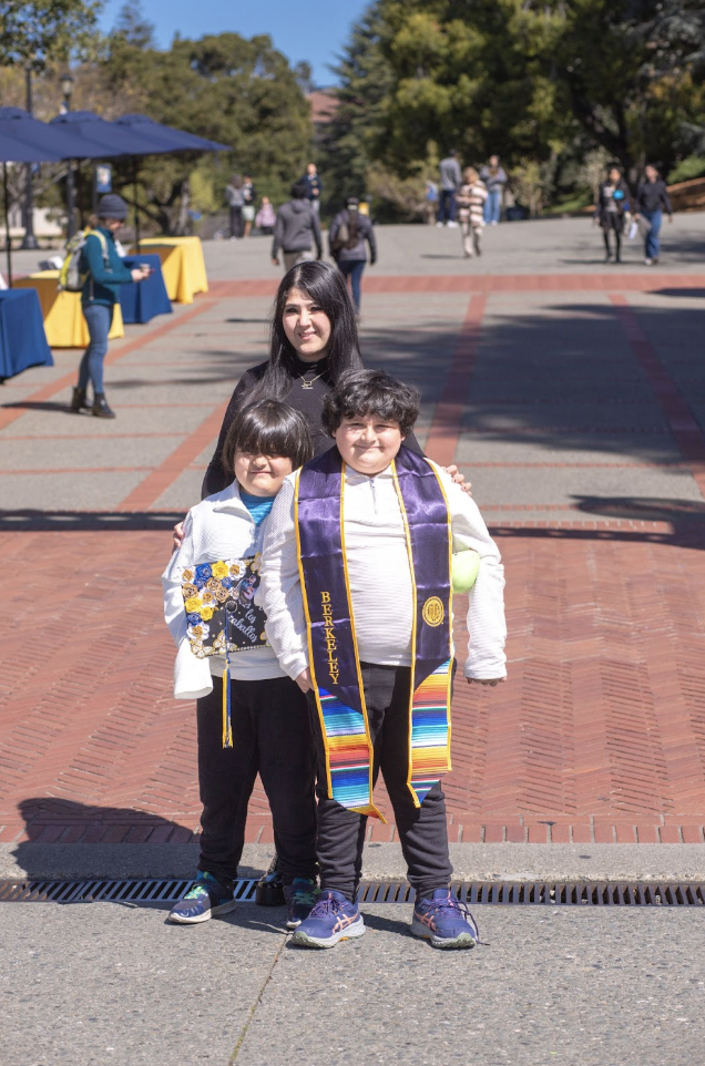 My children Maxi Maldonado- Rodriguez 8’ left side, Milan Maldonado- Rodriguez 10’ right side, and me, Alma Rodriguez in the middle.